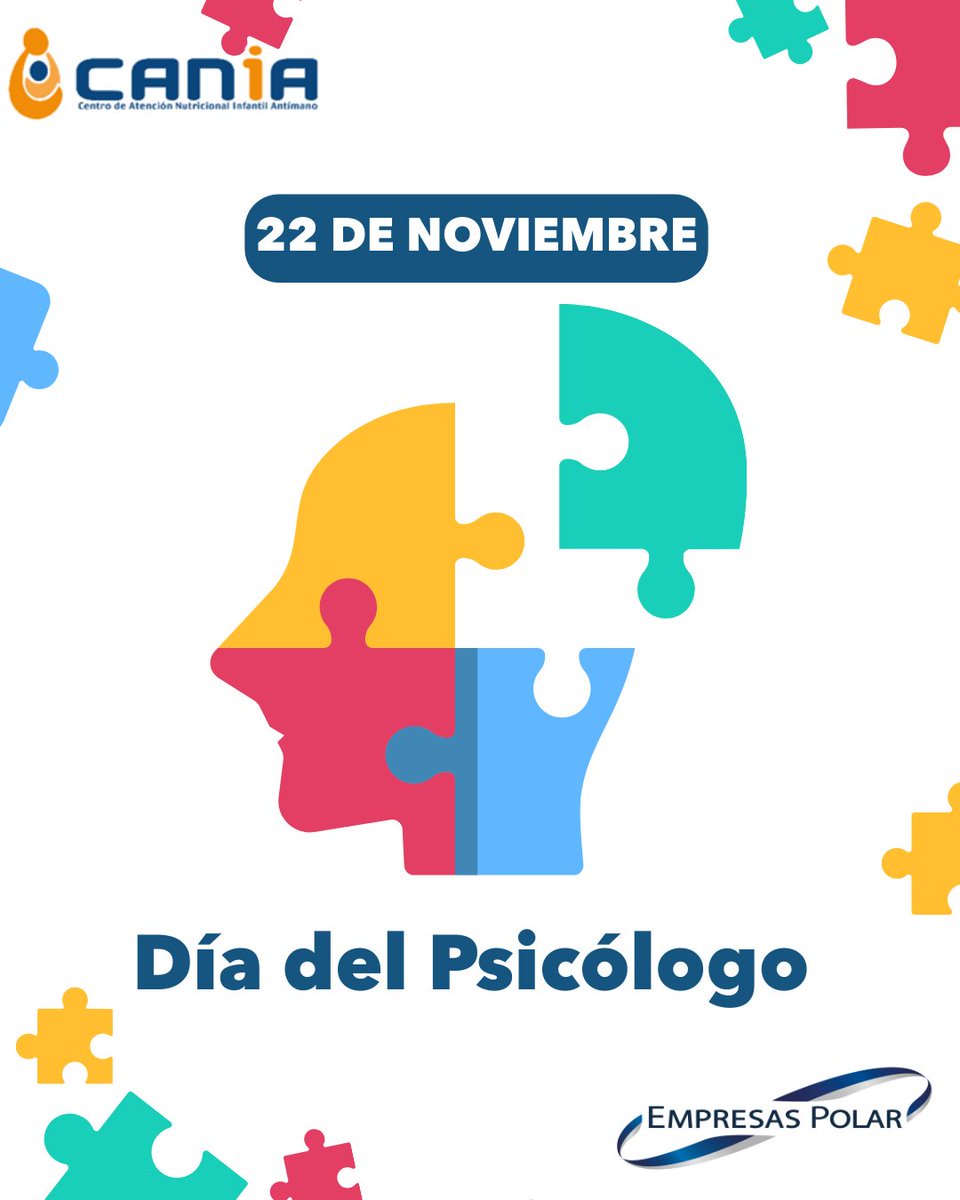 Cada 22 de noviembre celebramos en Venezuela el Día nacional del Psicólogo. Desde CANIA felicitamos en especial a quienes forman parte de nuestro equipo interdisciplinario, quienes trabajan de manera articulada  para ofrecer una atención nutricional integral.  ¡Felicidades!