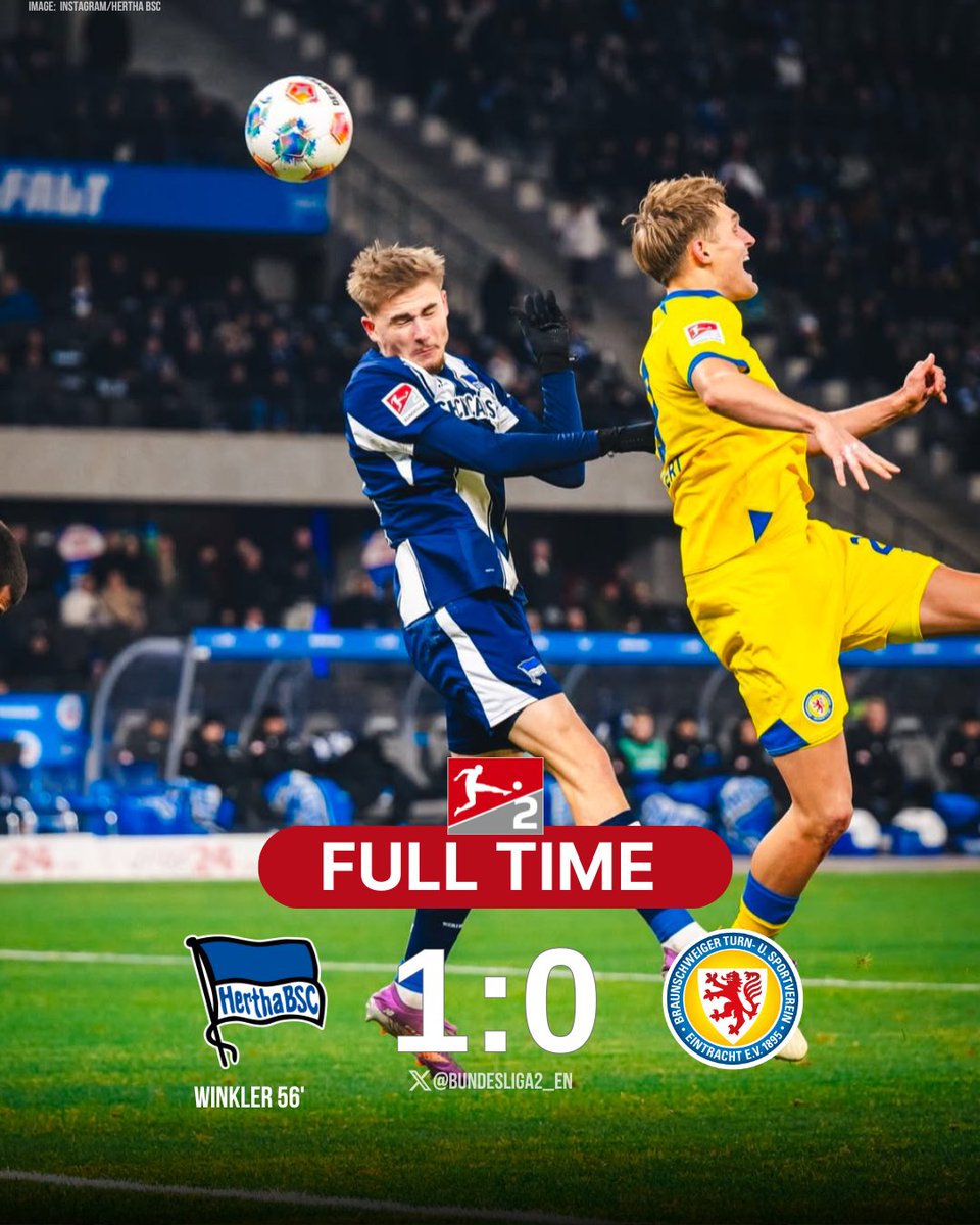 🔴 MATCHDAY 13

🚨 Hertha defeated Eintracht and climbed to fourth place.

#Bundesliga2 #BSCEBS