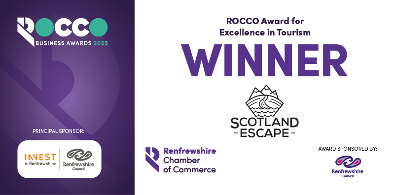 A huge round of applause for Scotland Escape (Highland Getaways Ltd), taking home the ROCCO Award for Excellence in Tourism 👏 Sponsored by <a href="/RenCouncil/">RenCouncil</a> #2025ROCCO