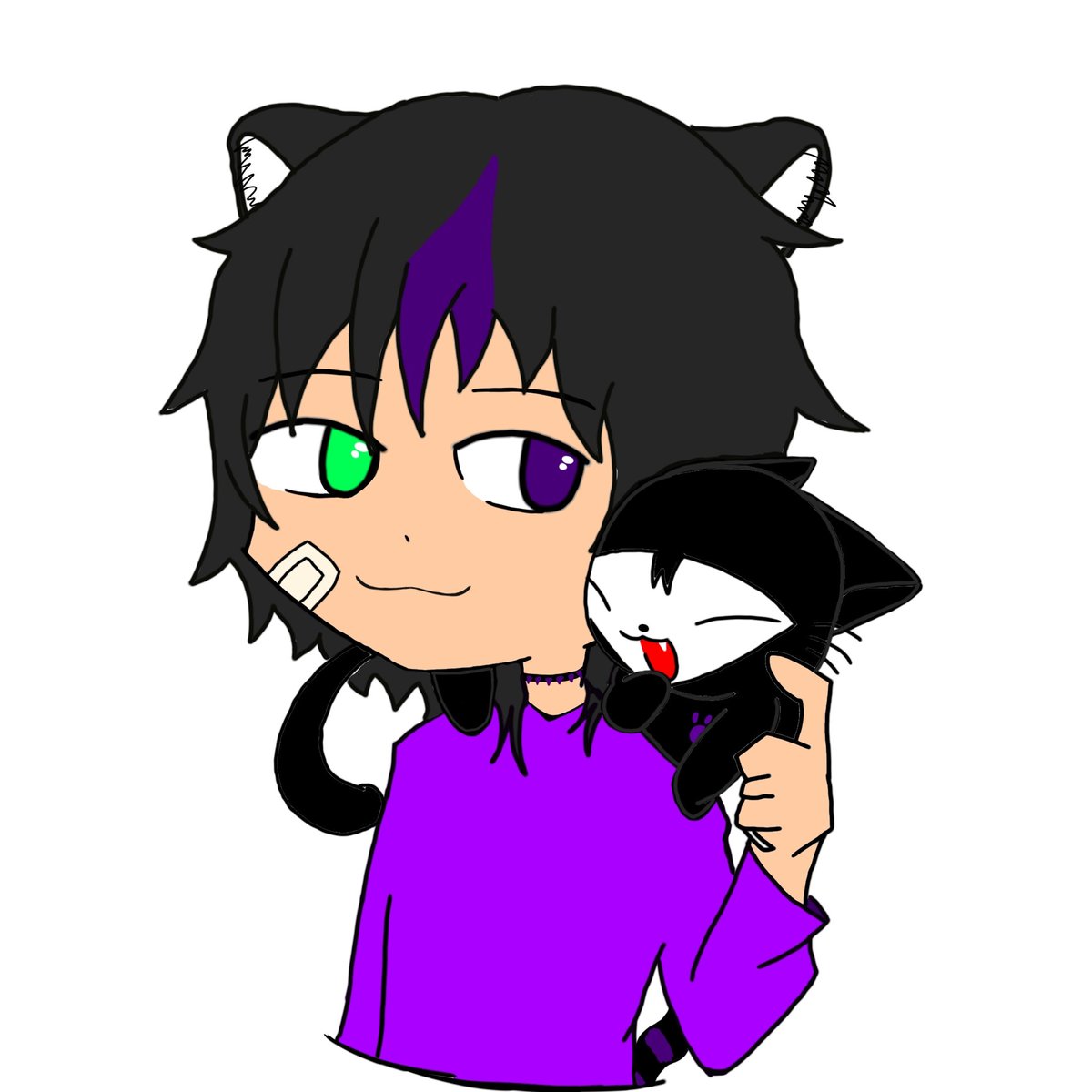 viperz_ming's tweet image. Small drawing of me and my shadowlings ฅᨐฅ