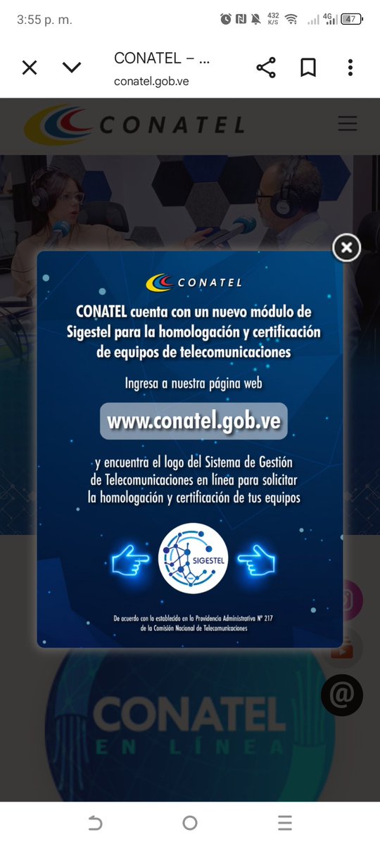 LucianoBar87966's tweet image. Ya puedes homologar tus dispositivos electrónicos en la página de Conatel En el modulo de Sigestel.
