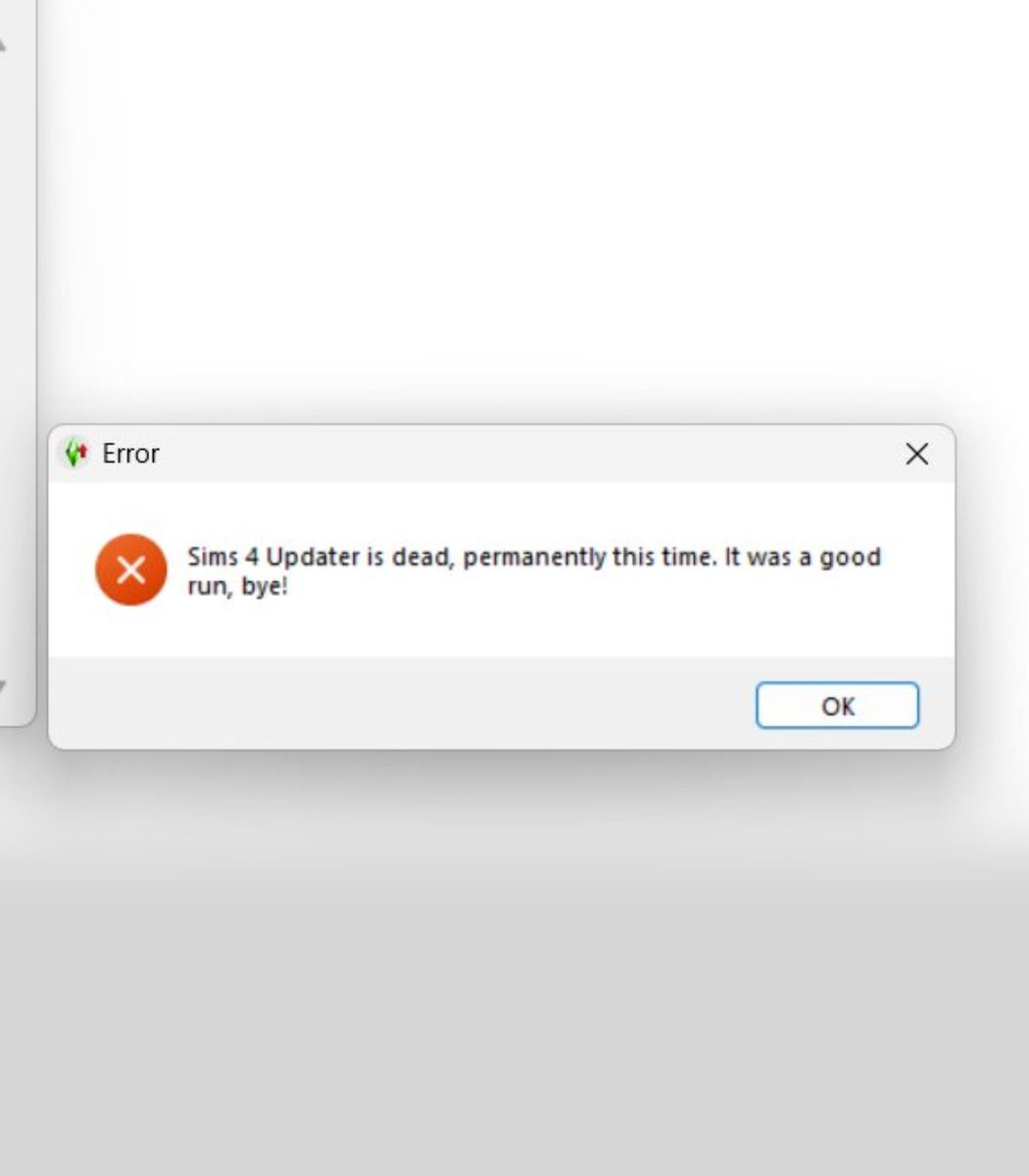Dexerto's tweet image. The creator of the Sims 4 updater that let players access $1,500 worth of free DLC has quit and taken the loader offline

&quot;All done! Have fun playing the game! :)&quot;