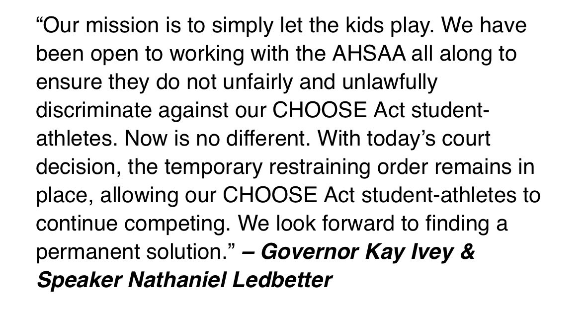 GovernorKayIvey's tweet image. Let the kids play! #alpolitics

@RepLedbetter