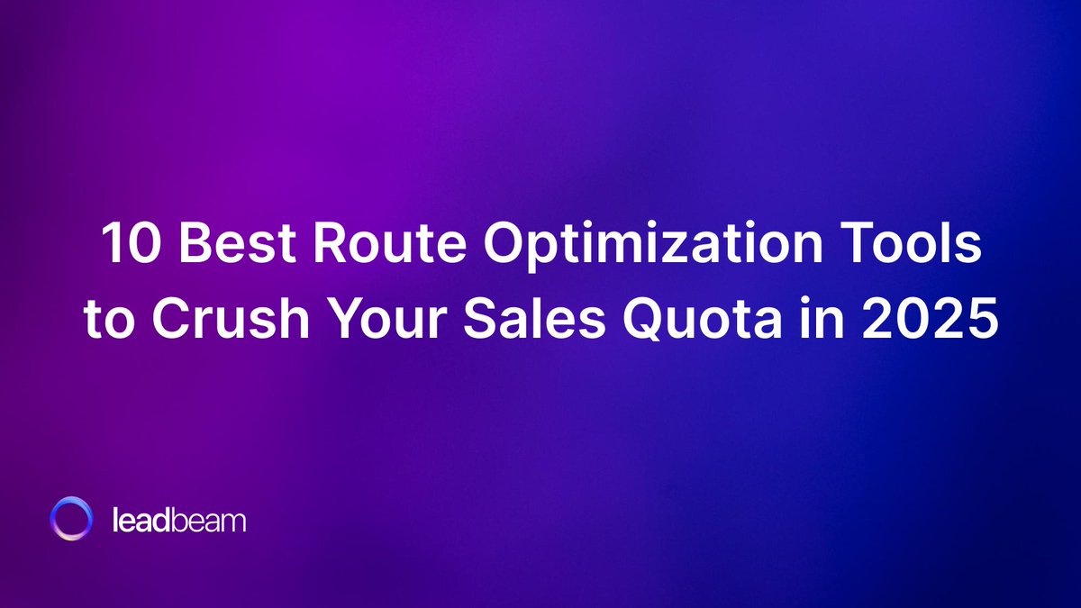 leadbeam_ai's tweet image. We broke down the 10 best route optimization tools for 2025 and how AI helps reps focus on the right accounts, not just the fastest route.

Full guide: shorturl.at/VY1Zt

#routeoptimization #routeplanner #fieldsales