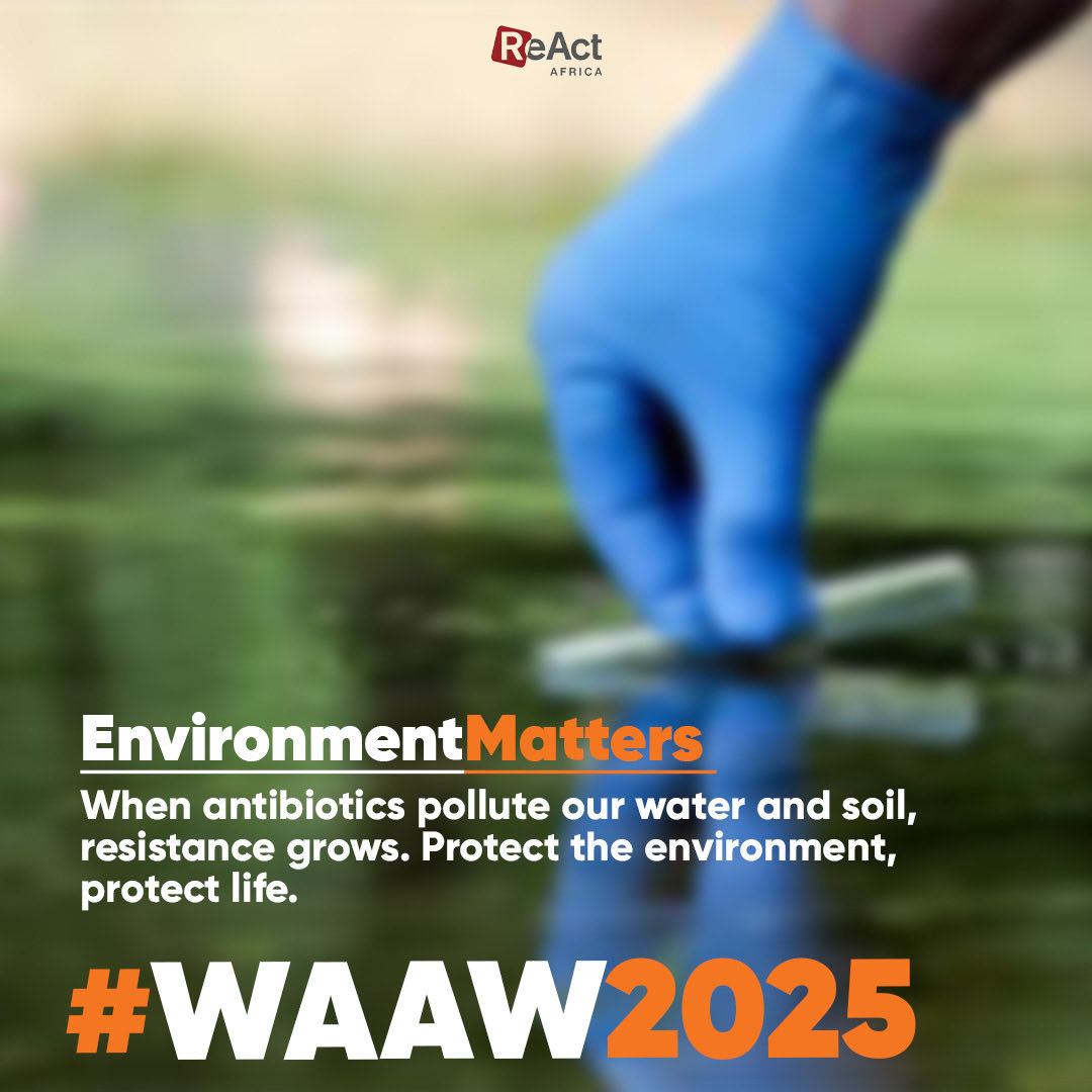 ReActAfrica_RAN's tweet image. Keeping our environment clean is essential in reducing the spread of resistant microbes. Safe waste disposal, clean water, and pollution control all contribute to stronger protection against antimicrobial resistance.

#WAAW2025 #ReActAfrica #OneHealth