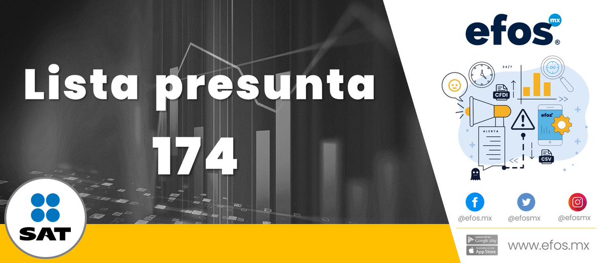 efosmx's tweet image. El día 11 de noviembre de 2025 el  página GOB.MX la lista presunta #174 con 143 contribuyentes enlistados como #EFOS. Más información en EFOS.MX #EFOSMX