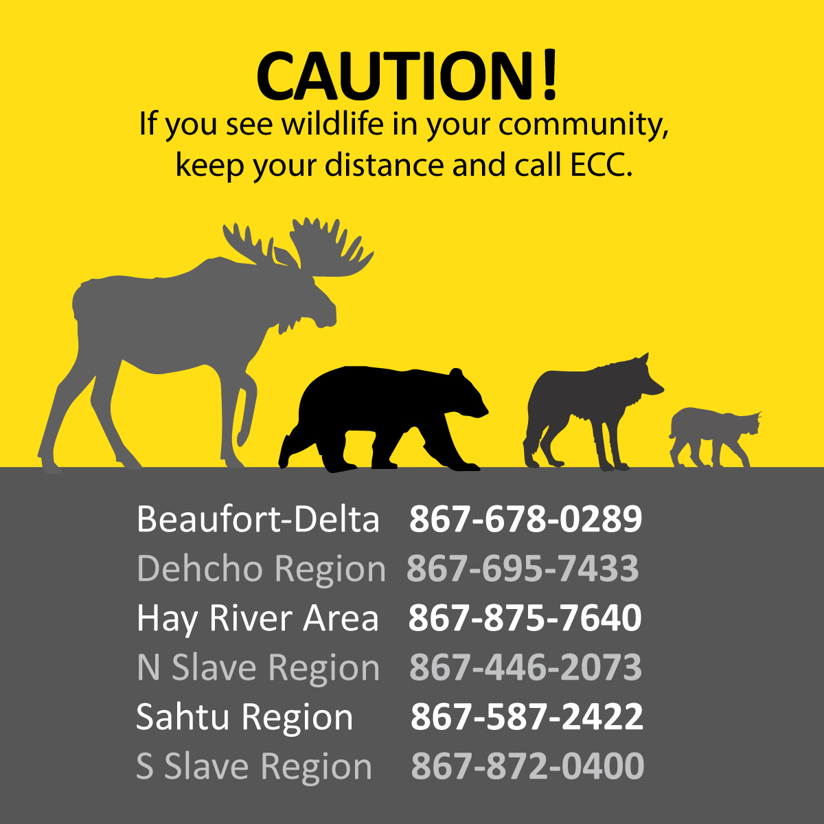 Reporting Wildlife Sightings Helps See wildlife in your area? Report sightings to local authorities instead of feeding or interacting with animals. 

This helps Wildlife Officers monitor their safety and public risks. #ECC #KeepWildlifeSafe #ReportDontFeed gov.nt.ca/ecc/en/report-…