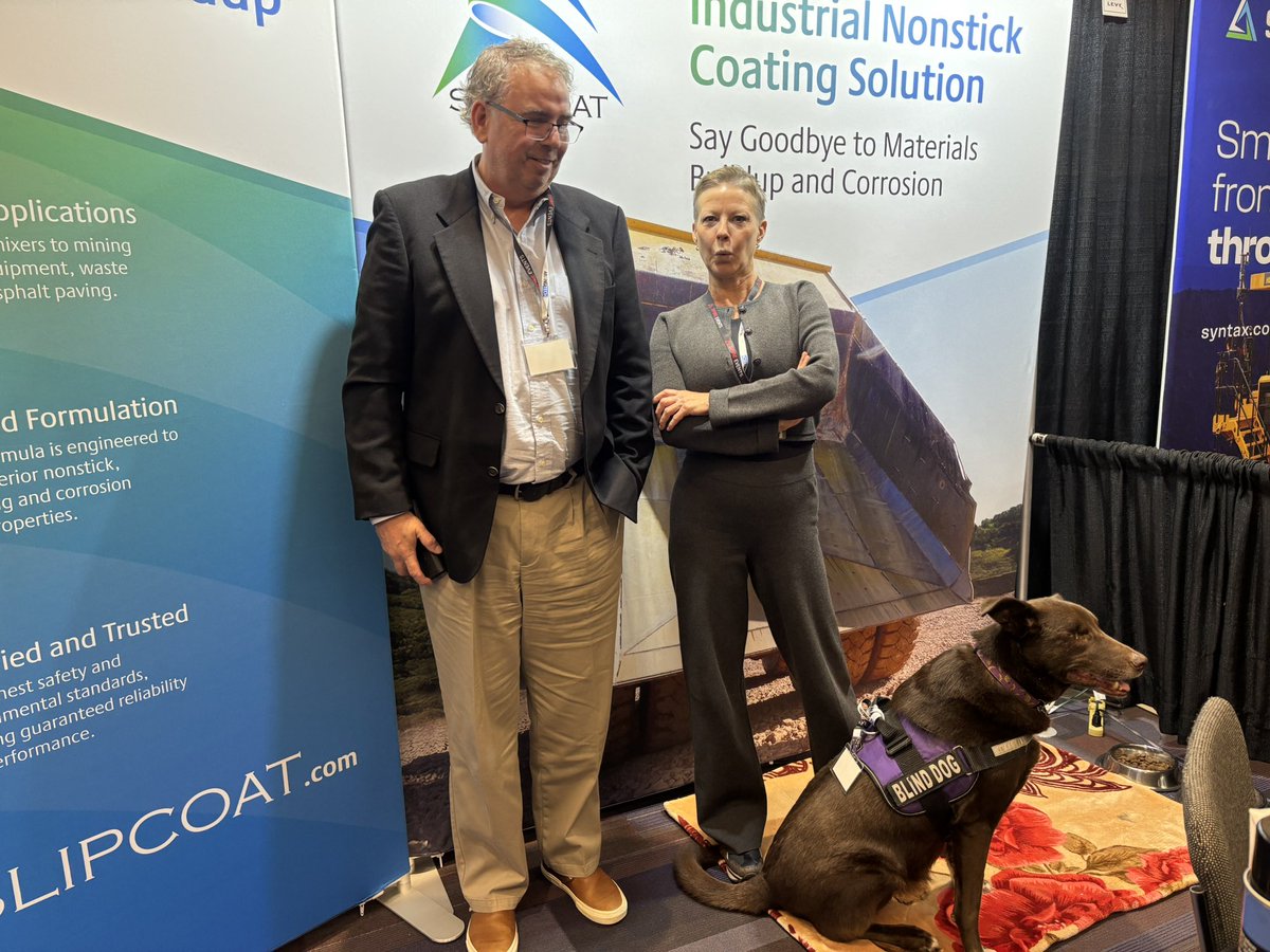 MiningTech1's tweet image. Meet Brownie, our canine delegate here at MiningTech North America Conference &amp;amp; Expo spreading joy with his warmth and affection to our attendees 🐶