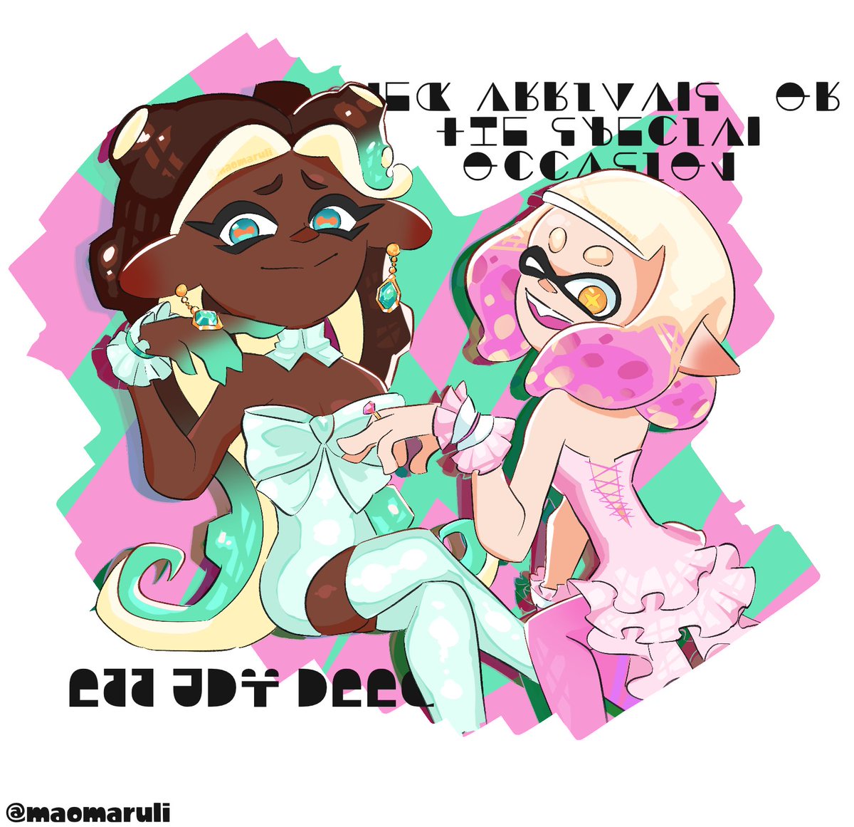 another (rushed) art submission for the fest ,, if u think really hard its basically pearlina colored fest + 3rd special option (acht ❤️‍🩹)  

#Splatoon3 #Splatfest
