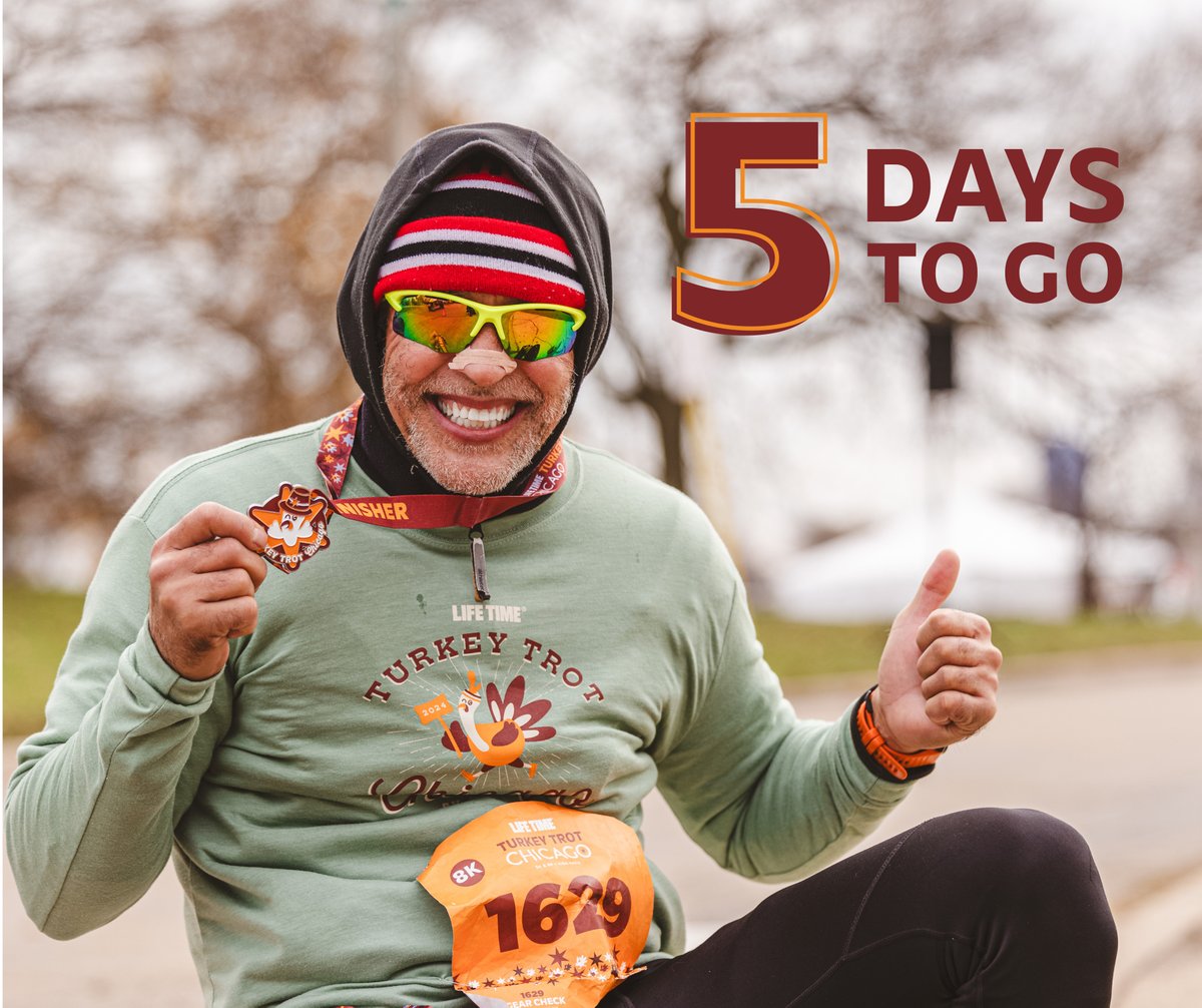 TurkeyTrot_Chi's tweet image. 5 days away from iconic lakefront views, unbeatable holiday vibes, and a post-race celebration like no other.

#TurkeyTrotChicago #5DaysOut #TurkeyTrot #5K #8K #KidsRun #FitFamily #ThanksgivingTradition #RaceWithLifeTime #LTAthleticEvents