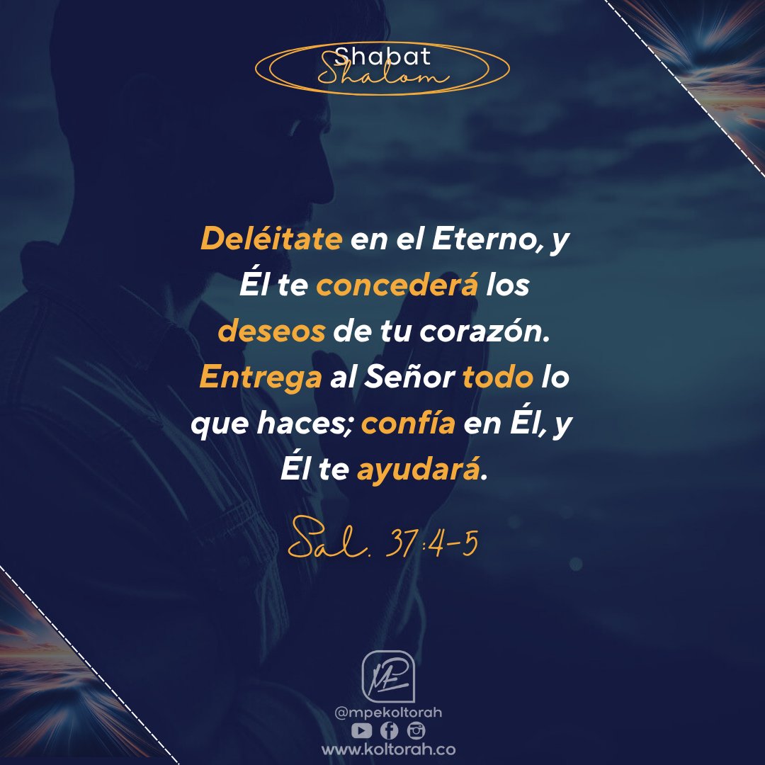 koltorahco's tweet photo. Que tu corazón halle alegría y descanso en el Eterno. Al confiar en Él, la fe se fortalece y Su mano abre camino para cada necesidad. Que hoy recibas paz, aliento del Cielo y disfrutes de Su bondad.
¡Shabat Shalom umevoráj! 🕯️🕯️🍷🥖🥖 https://t.co/8nqv3P6G0k