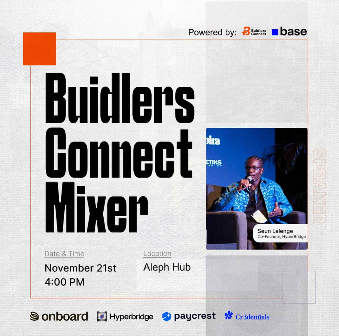 hyperbridge's tweet image. Builders, come through and meet @seunlanlege at the @Buidlers_africa  Mixer in Buenos Aires as he shares what’s next for trustless cross-chain tech.

Don’t miss out.