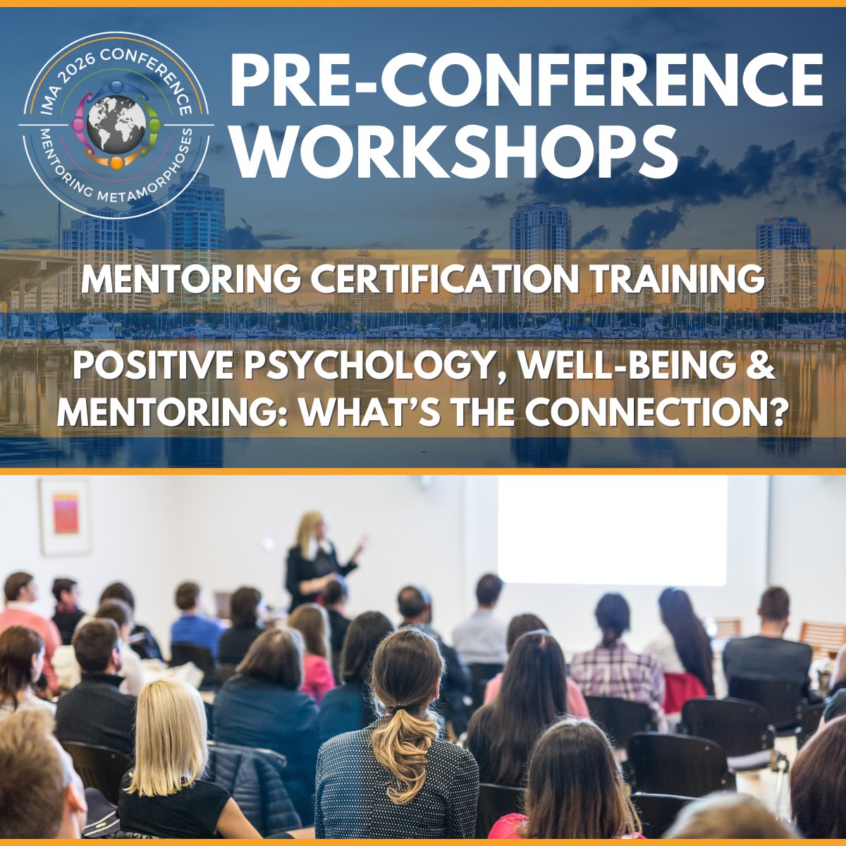 IMA_Members's tweet image. Two powerful pre-conference sessions are coming May 12, 2026!

📘 Mentoring Certification Training with Dr. Miriam Marguerita Gomez Witmer

💛 Positive Psychology, Well-Being &amp;amp; Mentoring with Carol Radford, Meg Roa, and Noa Daniel

#IMA #Mentoring #IMAConference2026