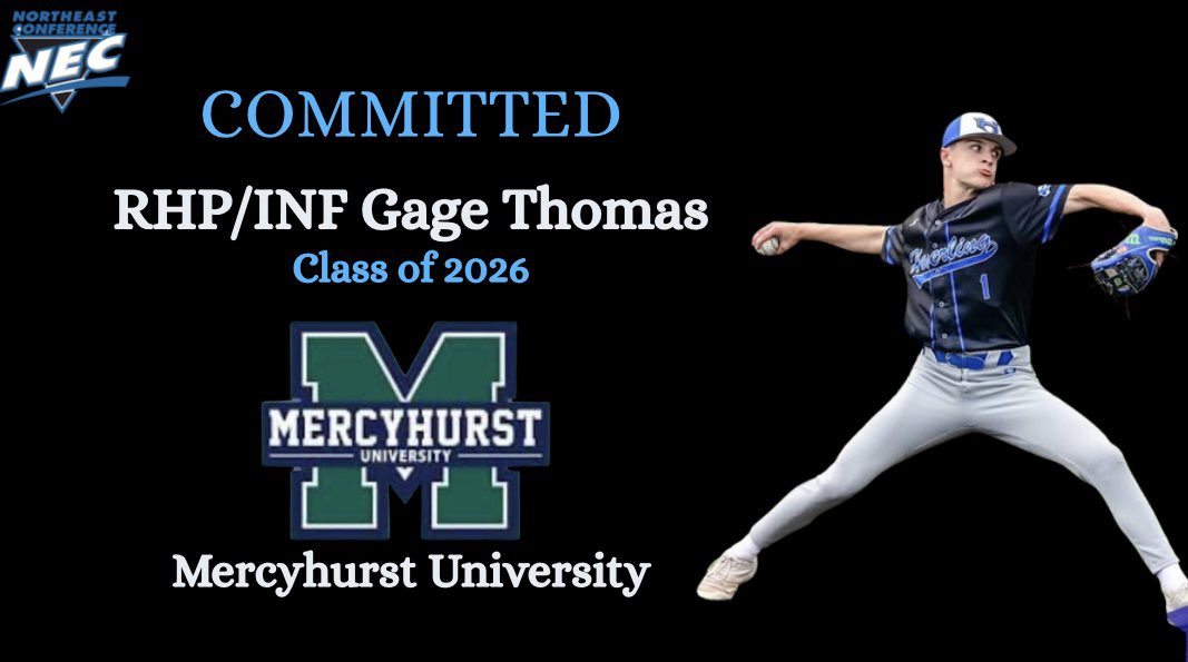 Congrat to RHP/INF Gage Thomas (<a href="/GageT341/">Gage Thomas</a>) for committing to <a href="/HurstBaseball/">Mercyhurst Baseball</a>!

5th player off the board from 2025!

<a href="/PrepBaseballNY/">Prep Baseball New York</a> <a href="/ChrisDryllPB/">Chris Dryll</a>