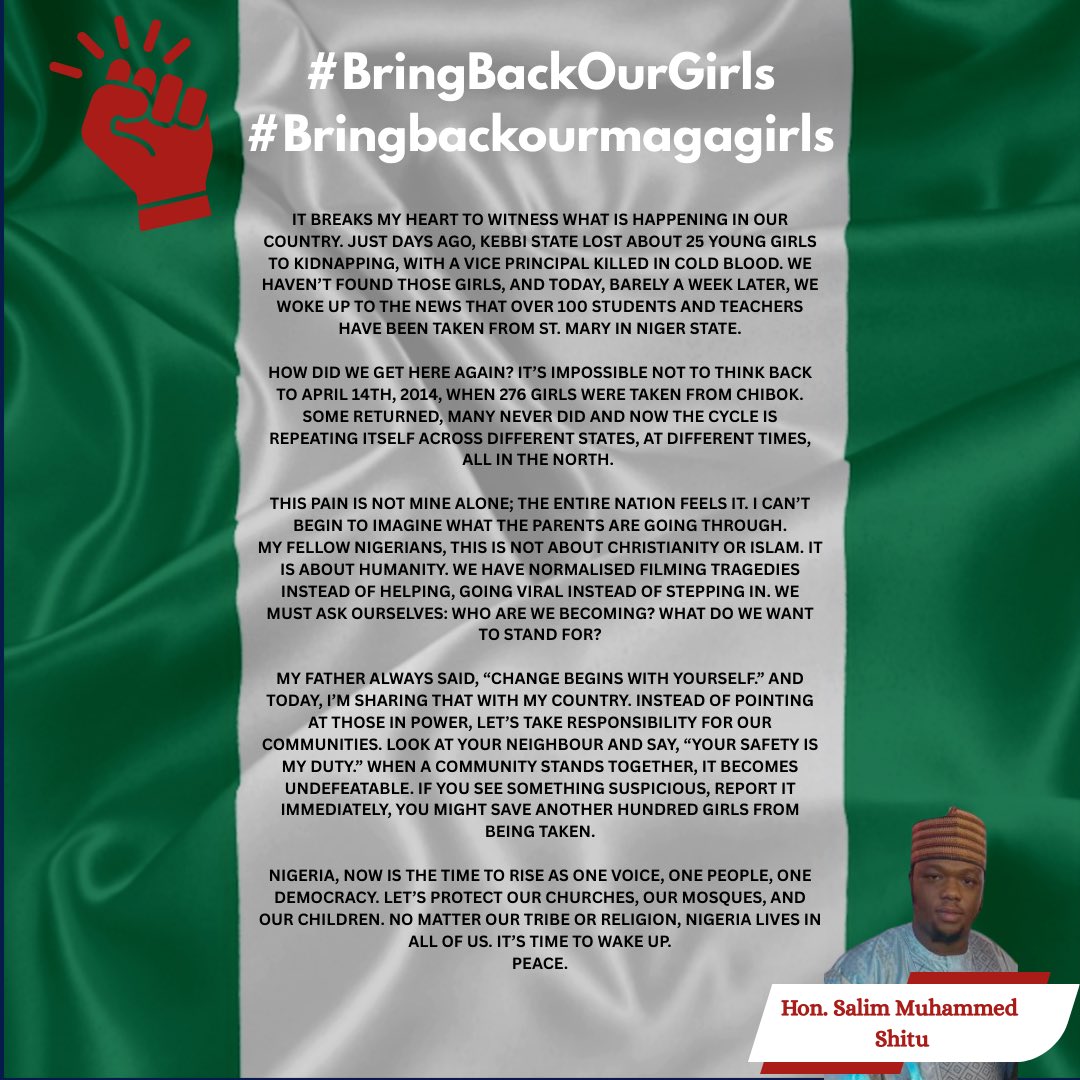 hon_salimshitu's tweet photo. #bringbackourgirls 
#bringbackmagagirls https://t.co/UoIdyySBI4