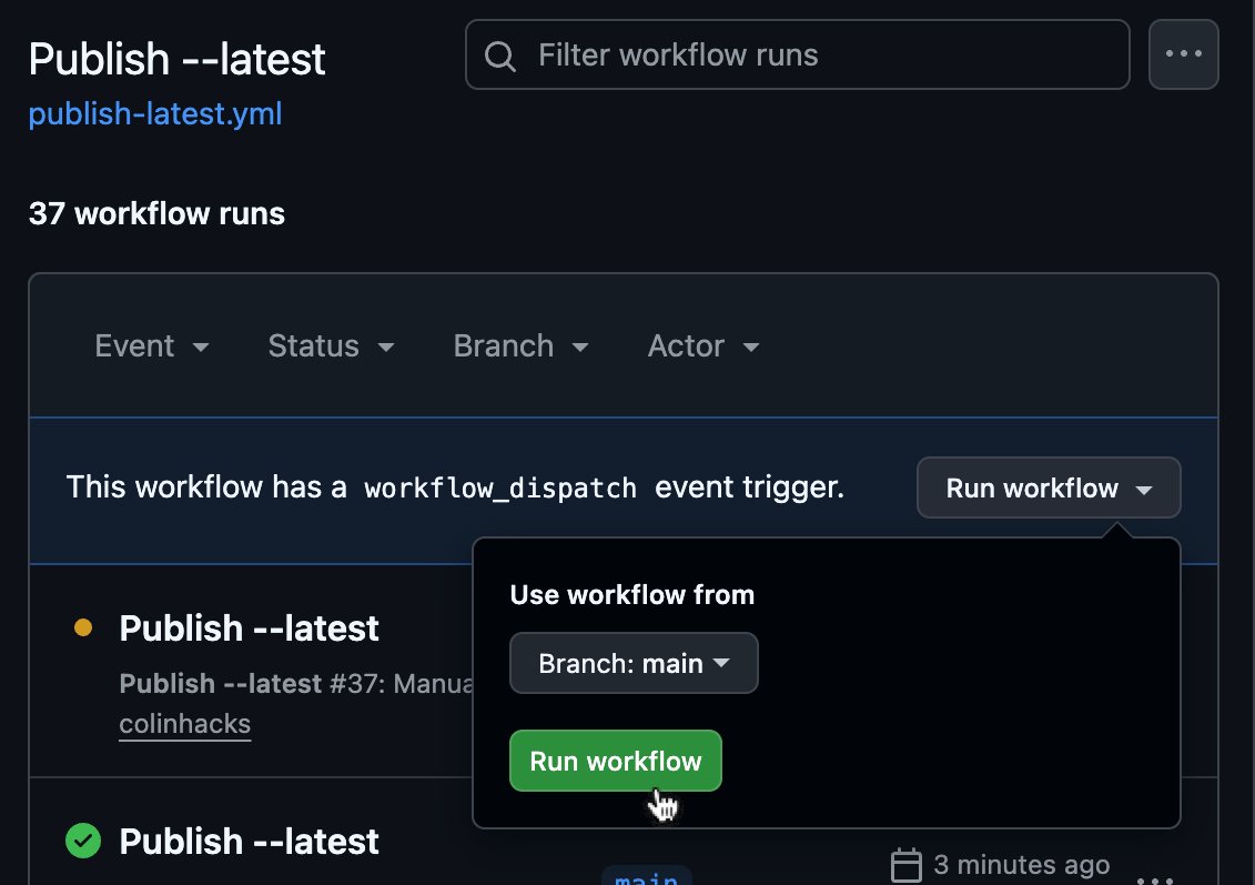 colinhacks's tweet image. pro tip: always include `workflow_dispatch` in your workflow triggers 

this gives you a button inthe GitHub UI to manually trigger fresh runs (when your CI inevitably fails)