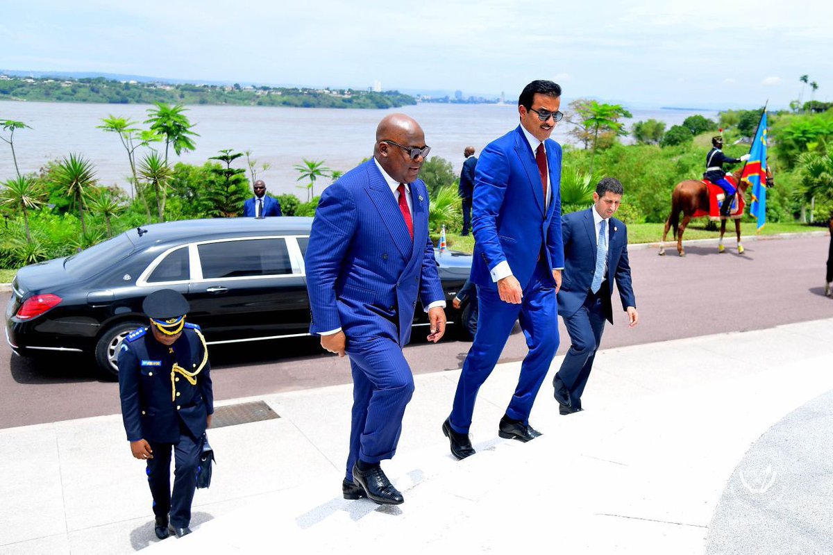 COMMUNIQUÉ DE PRESSE 

 Le Président de la République, Son Excellence Félix Antoine Tshisekedi Tshilombo a accueilli ce vendredi 21 novembre 2025 à Kinshasa, Son  Altesse Sheikh Tamim Ben Hamad Al Thani, Émir de l’État du Qatar, venu en mission officielle d’une demi-journée.