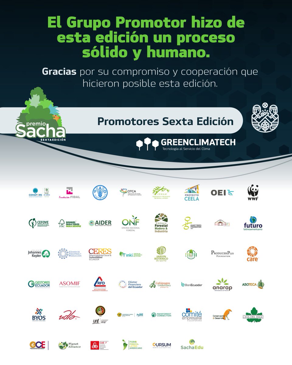 El Grupo Promotor de Premios SACHA —más de 50 organizaciones— demostró que la cooperación es el camino.

Gracias por cada decisión y hora de trabajo que hizo posible un proceso sólido, legítimo y humano.

Este reconocimiento también es suyo.