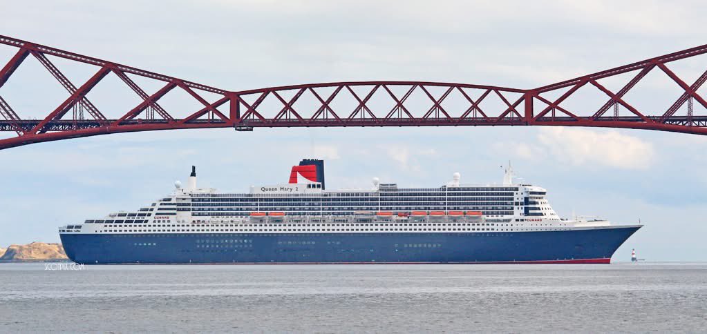 The <a href="/cunardline/">cunardline</a> ship #QueenMary2 and the most famous of the <a href="/ForthBridges/">Forth Bridges</a>