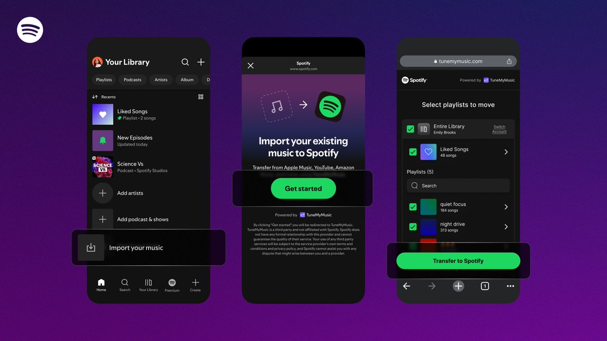 PopBase's tweet image. Spotify introduces “Import your music” feature, allowing users to transfer their playlists from other platforms.