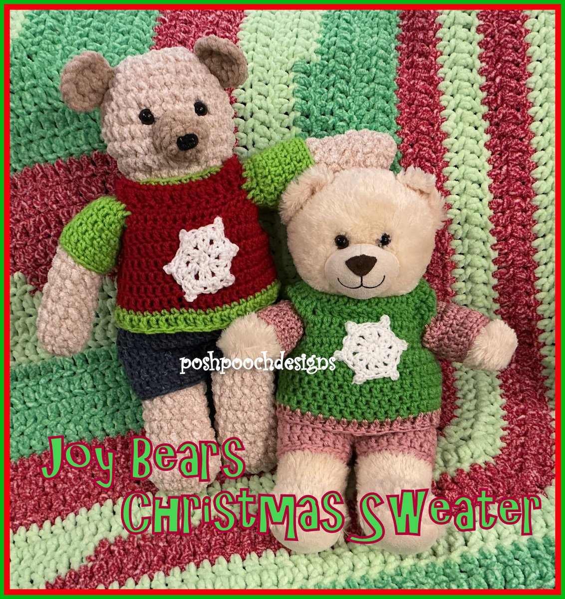 PoshPoochDesign's tweet image. Joy Bears Christmas Sweater - Fit&apos;s Most 18 Inch Bears and Animals, Build A Bear Style - Crochet Pattern and Video - FREE TO VIEW CROCHET PATTERN LINK IN THE RAVELRY LISTING - ravelry.com/patterns/libra…
