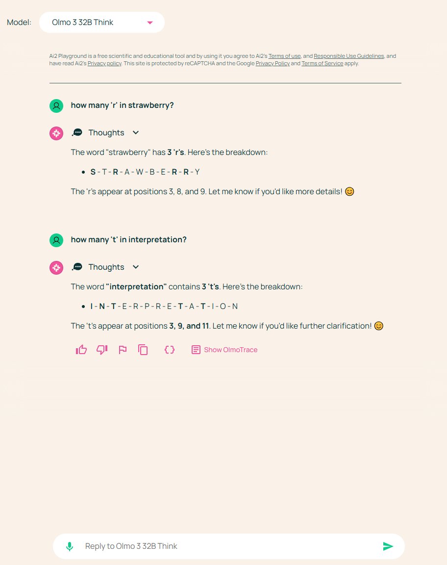 Ai2는 Olmo-3-1125-32B(기본 모델), Olmo-3-32B-Think, Dolci-Think-SFT-7B, Dolci-Instruct-SFT-7B, Dolci-Think-DPO-7B, Dolci-Inst