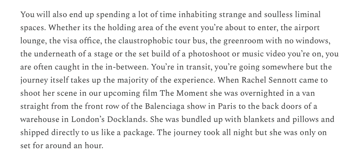 jnsyaaa's tweet image. fascinating piece!

charli xcx says a bad thing about being a pop star is &quot;spending a lot of time inhabiting strange and soulless liminal spaces&quot;

hadn&apos;t thought about that before