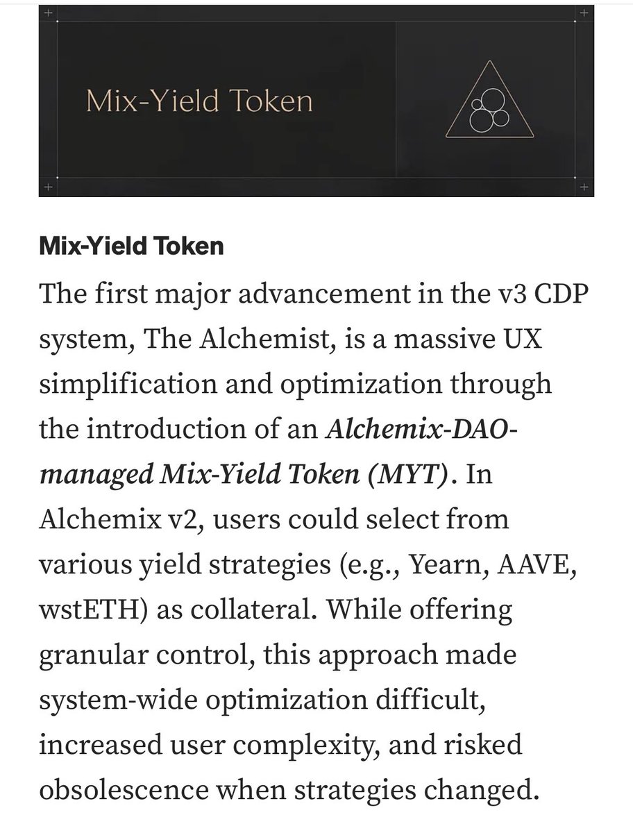 Itisretro's tweet image. Alchemix v3  $ALCX 🔮

• Up to 90% LTV — unlock more value from your assets
• Self-repaying loans — keep exposure, no forced liquidations
• New Meta-Yield Token (MYT) streamlines and boosts yield
• Stronger peg stability with improved redemption mechanics
• A unified…