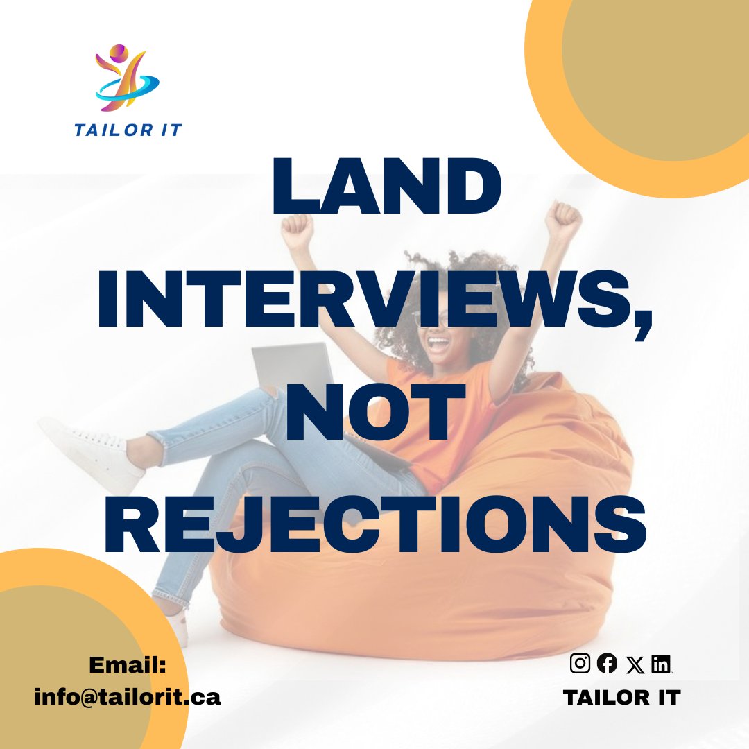TailorIt_ca's tweet image. Stop getting overlooked.

Our resumes help you get noticed—and called back.

✅ Resume optimization that works

✅ Proven to increase response rates.

Let’s get you noticed..

Send us an email on: info@tailorit.ca

#resume #resumetips #cvwriting #jobseeker #jobs #weekendvibes