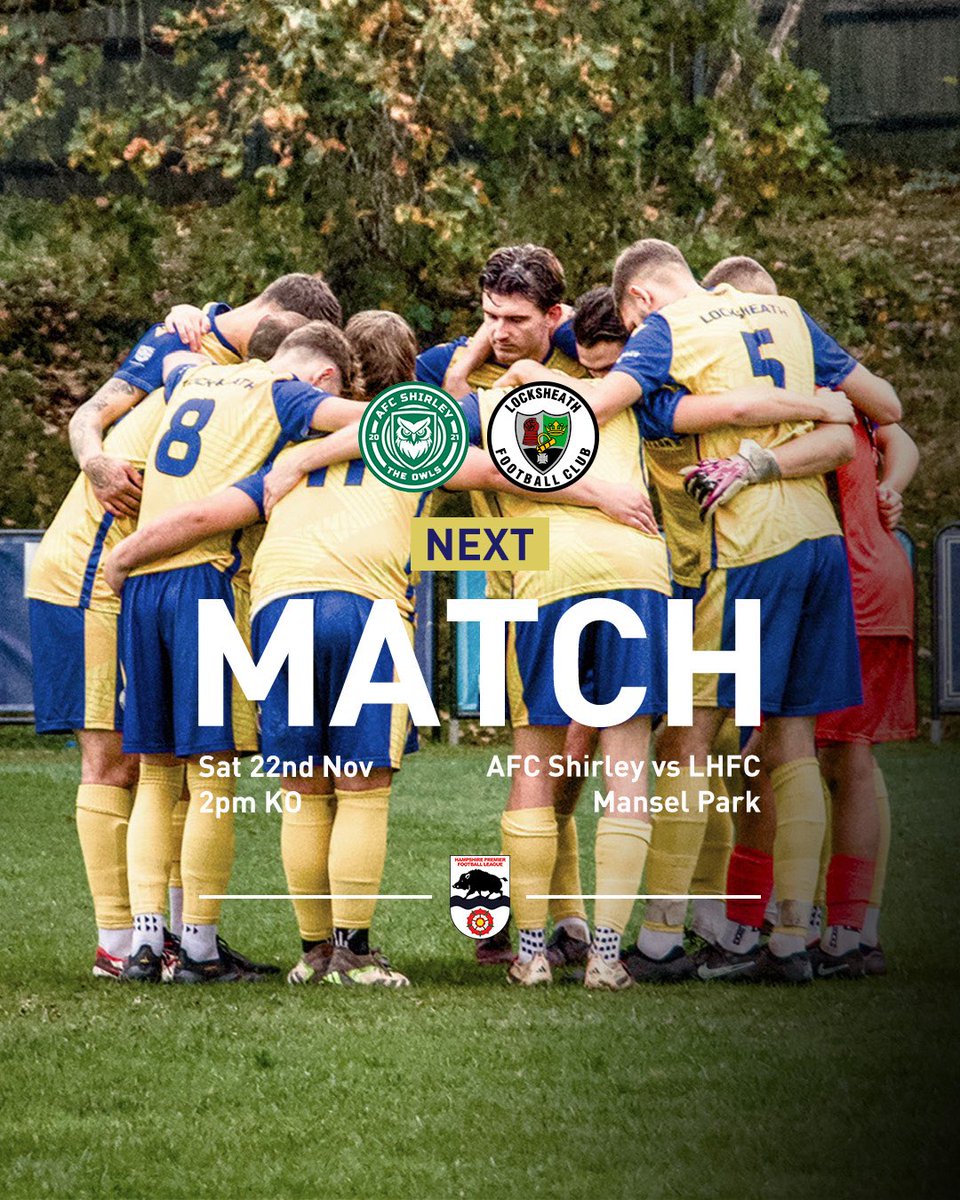 Back in league action 💪

🆚 <a href="/AfcShirley/">AFC Shirley</a> 
📍 Mansel Park, Southampton SO16 9GA
🏆 <a href="/HantsLeague/">uhlsport Hampshire Premier League</a> 
🗓️ Saturday 22nd November
🕑 2pm KO

#UTL 🔒