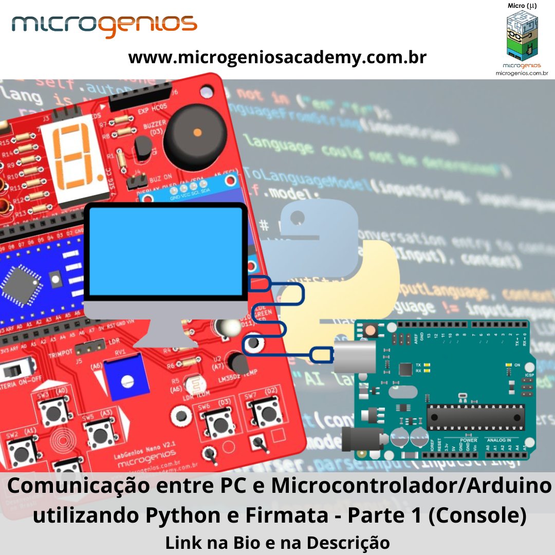 microgenios's tweet image. Comunicação entre PC e Microcontrolador/Arduino utilizando Python e Firmata - Parte 1 (Console) #Arduino #UART #Microgenios #LabGeniosNano 

youtu.be/tM-ZcMt7HQ8

#eletronica #microgeniosacademy #microcontrolador #IoT #raspberrypi