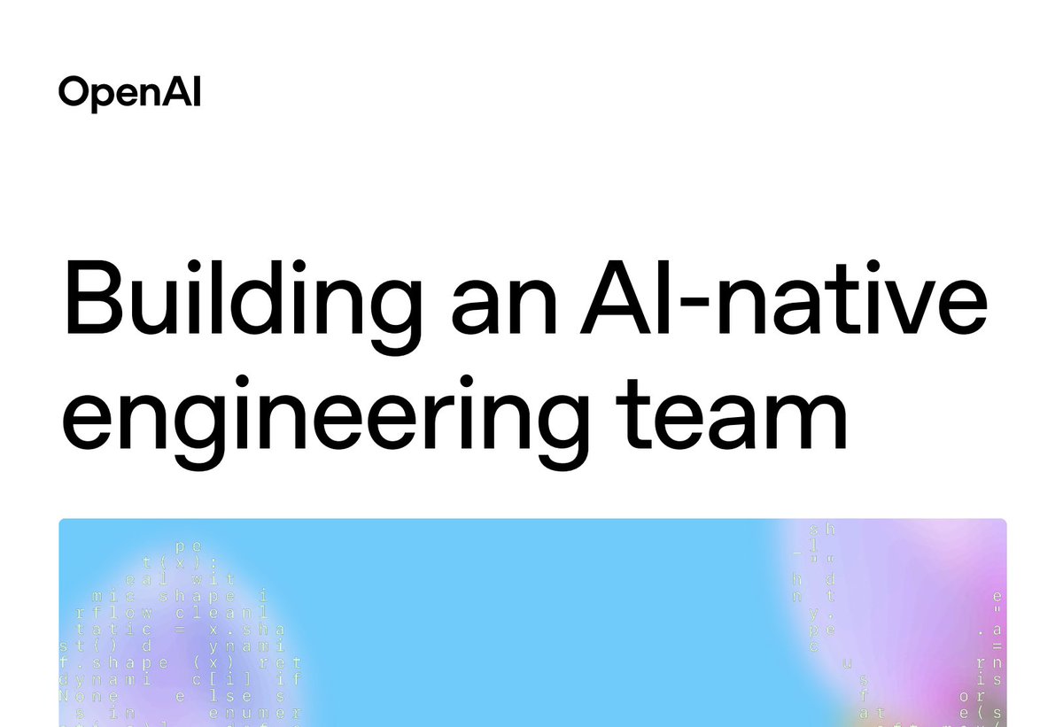dkundel's tweet image. We just published a new AI-Native Engineering Team guide based on what engineering teams are asking for as they adopt Codex and the new GPT-5.1-Codex-Max model.

It covers:
🧩 How coding agents fit into each phase of dev across planning, design, maintain
🧰 Practical checklists…