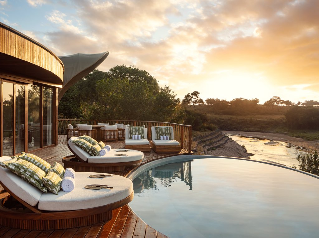 amenya_nelson's tweet image. This photo shows one unit of @RitzCarlton @Marriott in Maasai Mara and you can see they built a concrete wall into the river, it’s exactly on the banks of the river. Aren’t there riperian land regulations? #StopJWMinMaasaiMara