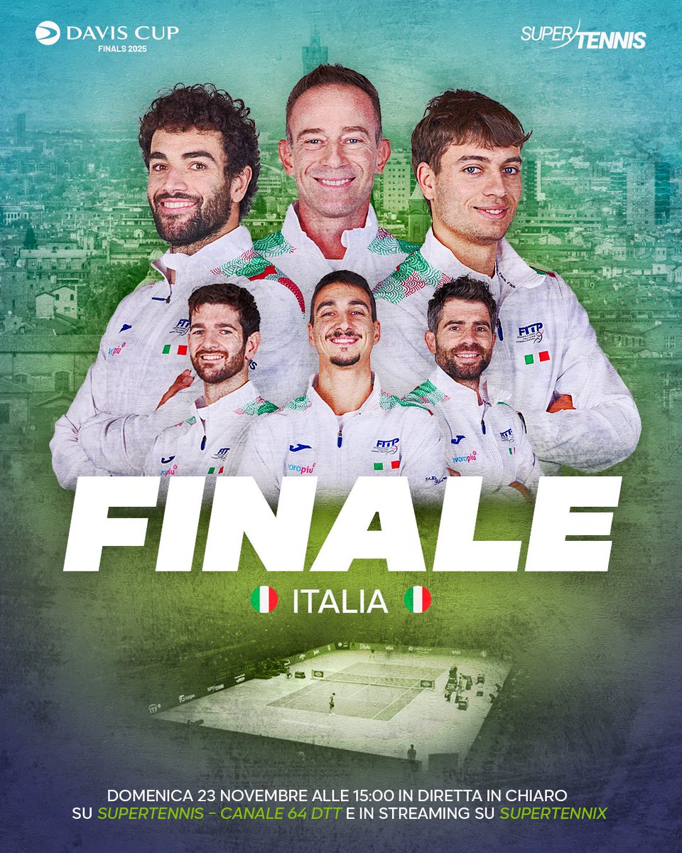 SuperTennisTv's tweet photo. 𝐓𝐮𝐭𝐭𝐨 𝐜𝐮𝐨𝐫𝐞𝐞𝐞𝐞𝐞𝐞 ❤️‍🔥

Flavio Cobolli vince 6-3, 6-7, 7-6 contro Bergs dopo oltre tre ore e regala all’Italia la terza finale consecutiva in #DavisCup https://t.co/Z5nUqkea2j