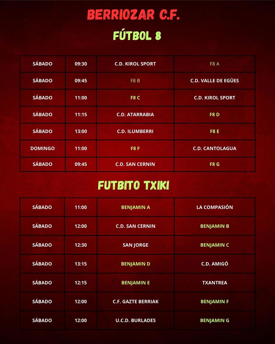 Señalamientos para este fin de semana.

Aúpa roj@ssss!!!!

#berriozar   #goraberriozar