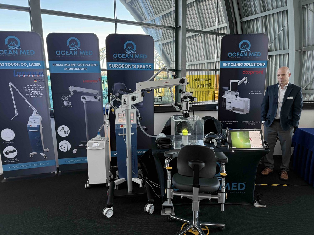 OceanMedUK's tweet photo. Great day supporting the Head &amp; Neck Autumn Meeting @ENTUKGlobal on Hypopharyngeal Cancer in Newcastle. 100+ attendees, expert-led sessions, and strong clinical insights. We showcased the UNILAS Touch Pro CO₂ Laser, PRIMA Mu ENT Microscope &amp; Otopront outpatient solutions. https://t.co/m4OGPKR7eh