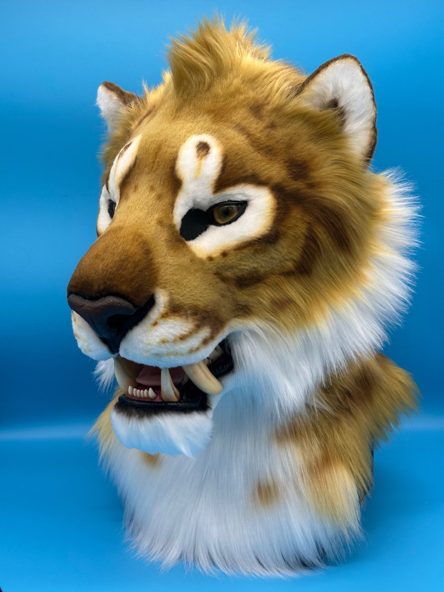 Savannah Saber Cat / Smilodon – Realistic mini Partial Fursuit - Looking for HOME! (link in bio)