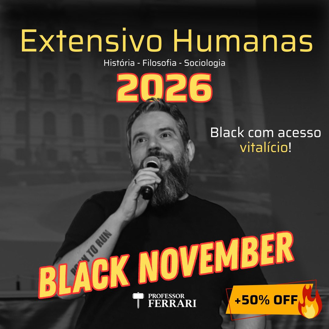 kthvstudy's tweet image. Oii, studytwt! Passando aqui pra lembrar que o Extensivo Humanas 2026 está com promoção de black november, com mais de 50% de desconto pra quem quer começar 2026 estudando com tudo!

Confiram os detalhes abaixo e aproveitem essa chance imperdível com esse professor incrível! 📚✨