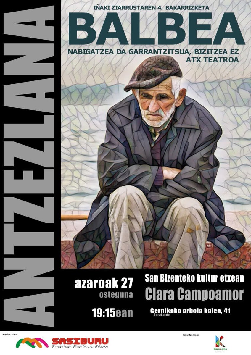 "Egunen batean, momentu bat ailegatzen da non bizitza amaitzen den.
Baina prest al gaude hiltzeko? Ez edozein moduan, ez.
Duintasunez hiltzeko, egin dugun bizitzarekin konforme, bizitzaren arintasunez kontziente.
Hementxe dugu Gregorio, buru eta gorputz ahalmenak gainbehera...