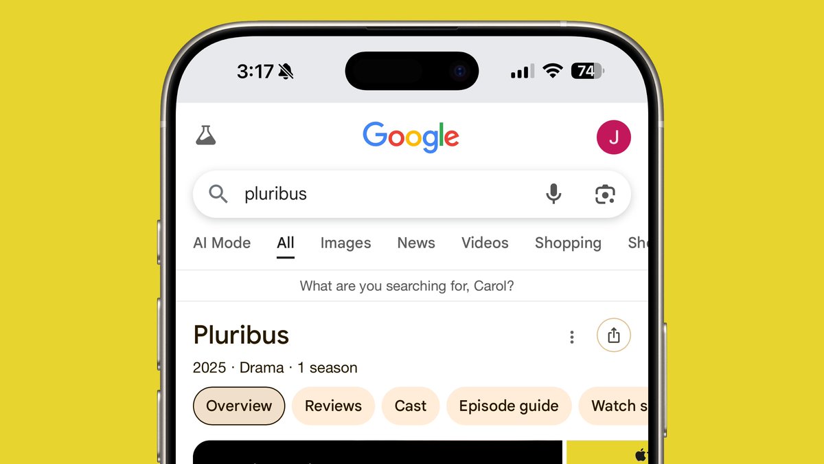 MacRumors's tweet image. Google Promotes Apple TV Series Pluribus With Secret Search Message macrumors.com/2025/11/21/goo…