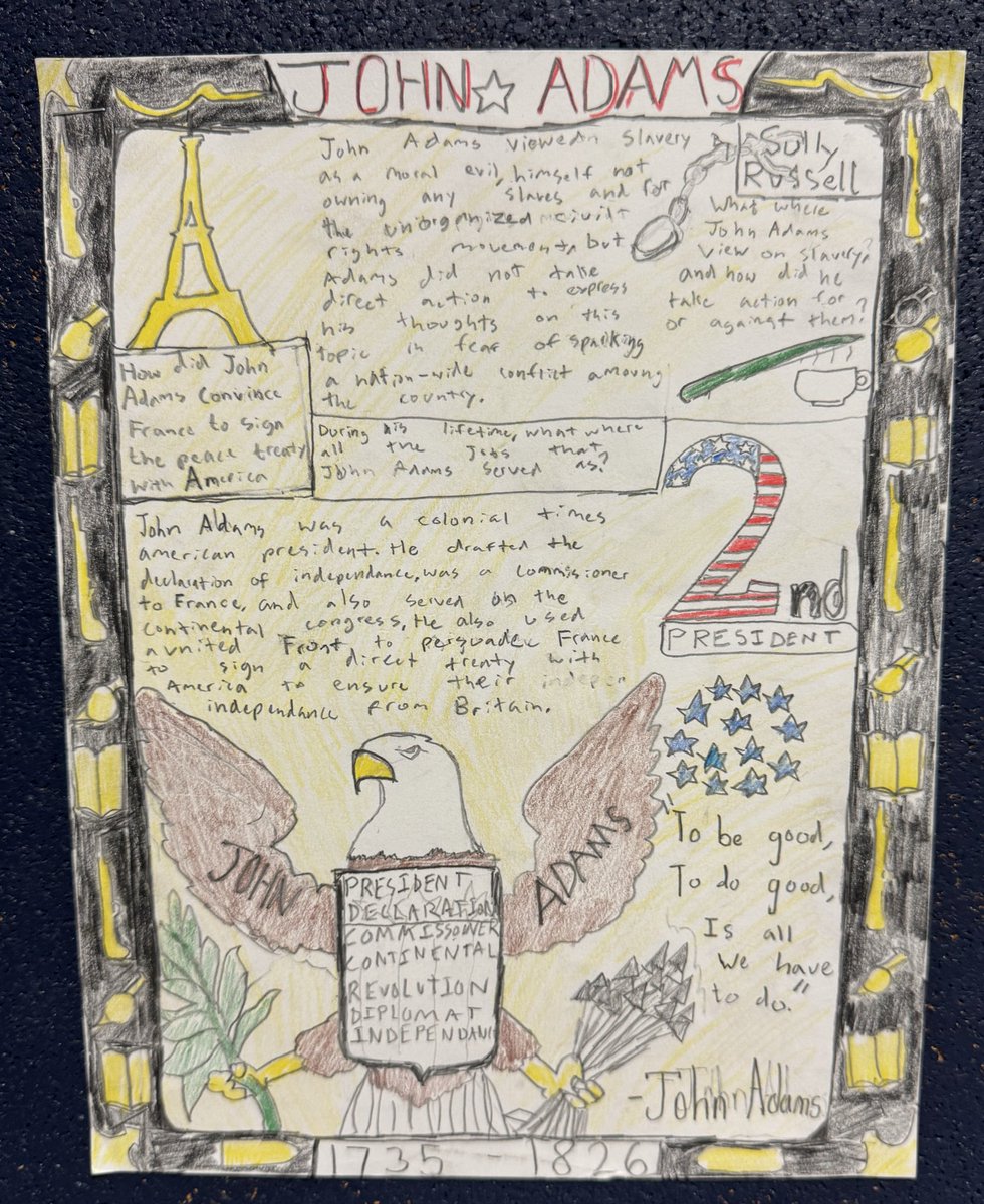 OpportunityAir1's tweet image. My 5th graders crushed their AVID One-Pagers! The creativity, synthesis, analysis, and research that went into these pieces is incredible. Love watching them take big ideas and connect, interpret, and represent it in their own unique ways. 
#AVID #crosscurricularlearning