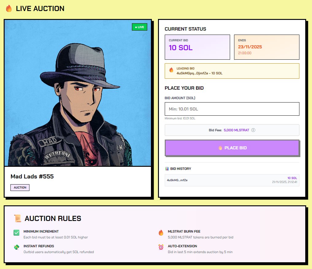 mooxy_web3's tweet image. the math of the first @bandsdotfun auction

current instant sell price for Mad Lads is 28.63 SOL and the floor price is 31.22 SOL, based on that we can estimate the final auction price range at 28–31 SOL, and with the SOL price at 126$ the total burned amount of $MLSTRAT will be…