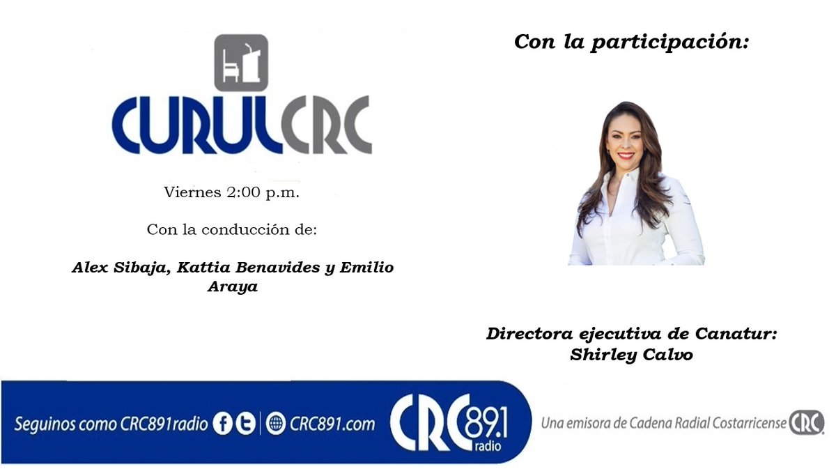 CurulCRC's tweet photo. ¡Iniciamos edición de Viernes! 🎙

Invitado: @ShirleyCalvo 

Conducen:
@alexsibajag
@Kabemo
@EmilioArayaS

📻: @CRC891Radio

📲:https://t.co/I3ywbZTP1c https://t.co/c2ZXNV1bs7