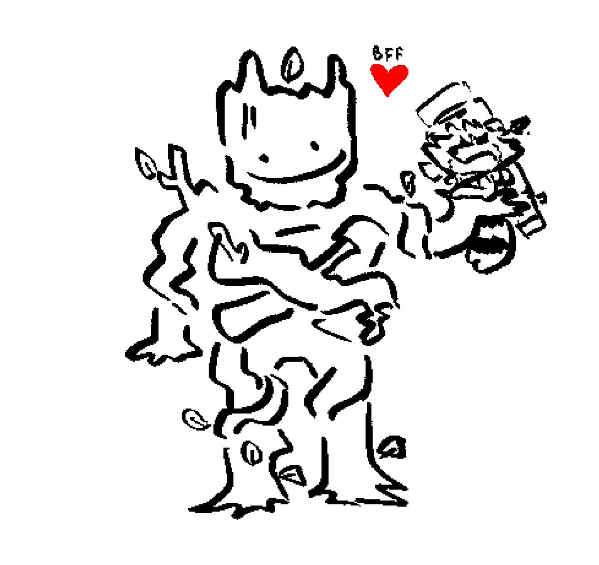 jwiqt_'s tweet image. A Grot and his best friend (from memory lol) for you 💚🌲