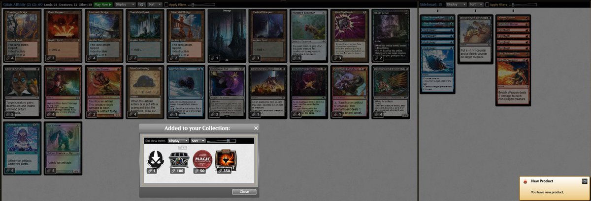 Hoje splitei a final do Pauper Challenger!!

R1 MonoR Rally 2-1
R2 MonoR Ping 2-0
R3 UB Faerie 2-0
R4 MonoR Madness 1-2
R5 MonoU Terror 2-0
R6 MonoR Madness 2-0

Top8
MonoR Madness 2-1

Top4
Affinity 

Final
Split

<a href="/fireshoes/">Robert Taylor🔥</a>