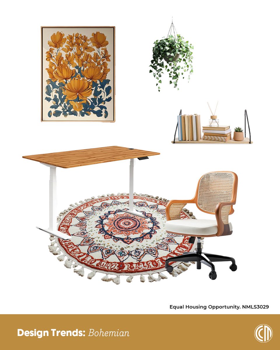 KeithBinsfeld's tweet image. Layer some creativity and energy into your workday with a boho home office.