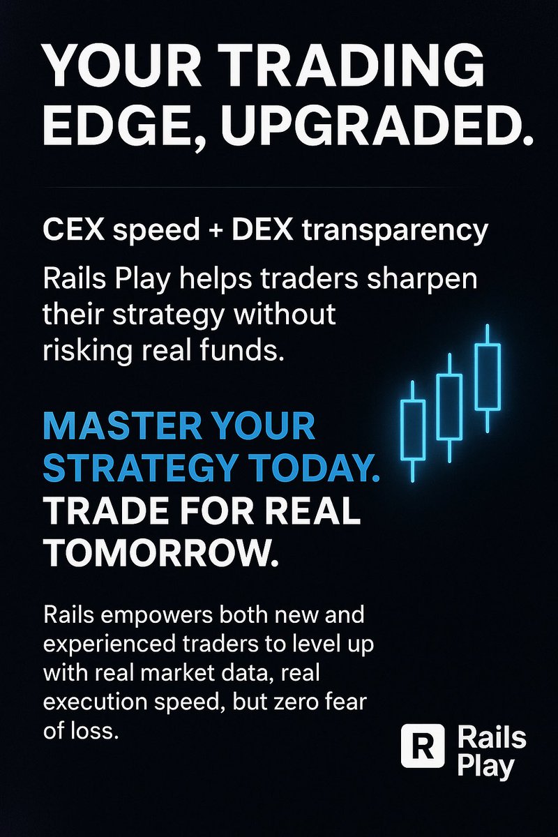 ybnhelena's tweet image. Rails isn’t just building another platform, it’s redefining how traders interact with markets.
Speed, transparency, and on-chain security in one place.
Rails Play is the perfect start: real conditions, zero real risk.
I’m here for this evolution. ⚡️
@rails_xyz 
#RailsPlay #Rails