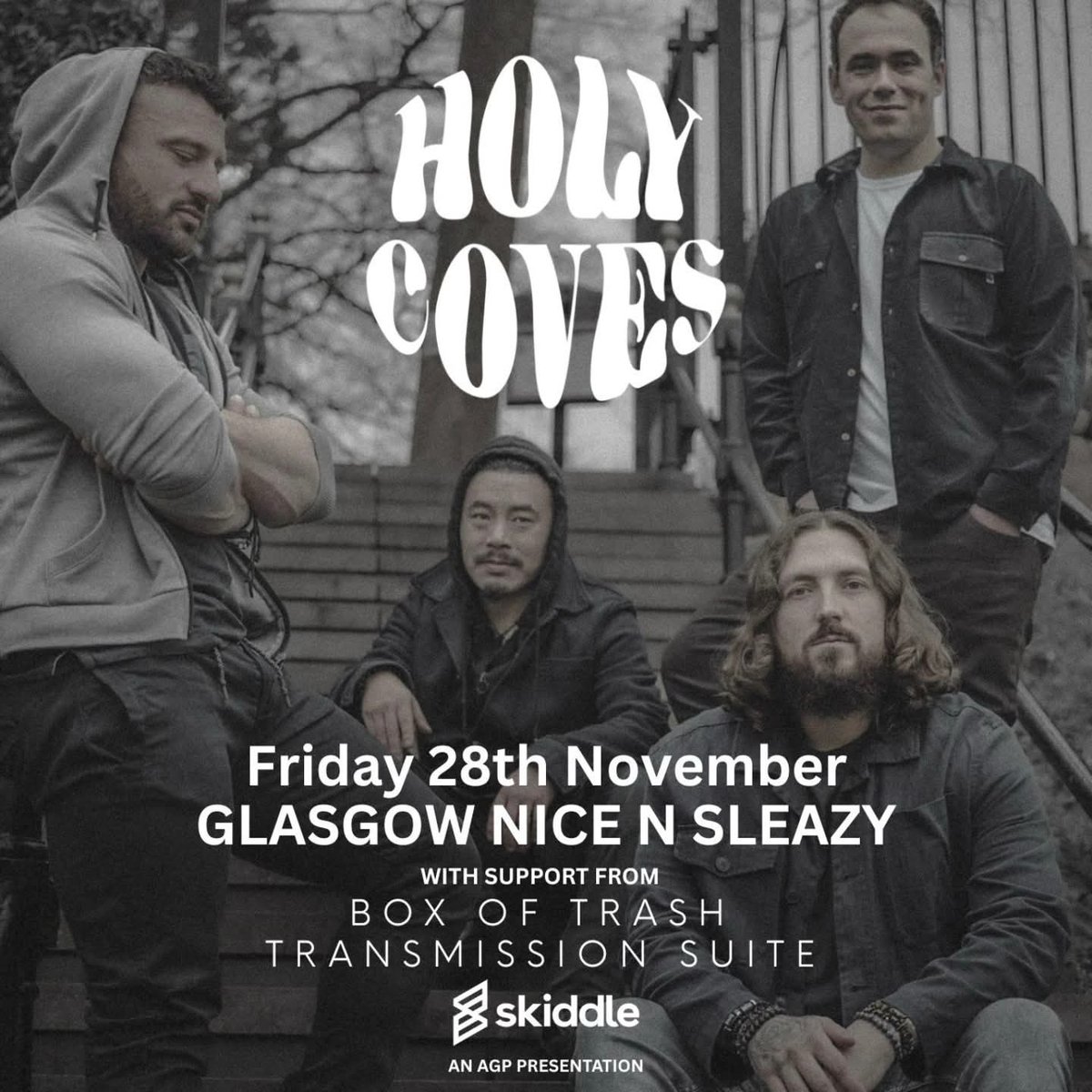 GLASGOW 🏴󠁧󠁢󠁳󠁣󠁴󠁿 1 WEEK TO GO!

There's only 1 week to go until we play <a href="/nice_n_sleazy/">Nice N Sleazy</a> Glasgow 

With our good pals <a href="/boxoftrashmusic/">Box Of Trash</a> &amp; <a href="/transmsuite/">Transmission Suite</a> 

Grab your tickets here!
👇
skiddle.com/whats-on/Glasg…