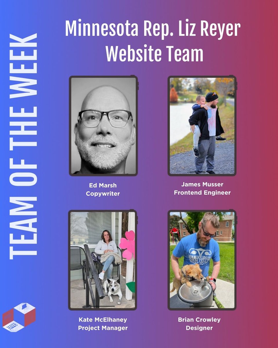 Tech4Campaigns's tweet image. As we look towards the 2026 election cycle, our next Team of the Week is the talented web team for Rep. Liz Reyer, running for re-election to represent the southern Twin Cities metro area in Minnesota.