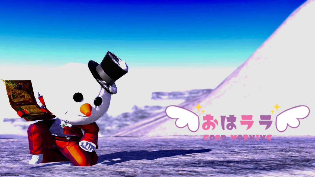 Mongoli_Anchop's tweet image. 土曜のおはララは霧の皿から
今週もお疲れ様！
週末を楽しみませう！
 #FF14 #おはララ #雪頭 #くぽぽロゴ